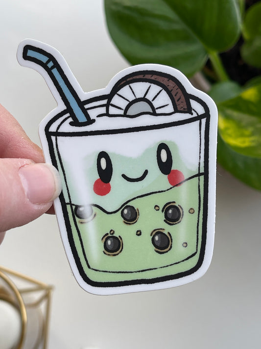 Kawaii Boba Tea Waterproof Sticker
