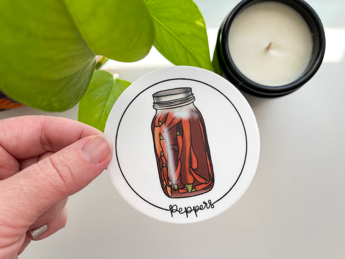 Jarred Peppers Waterproof Sticker