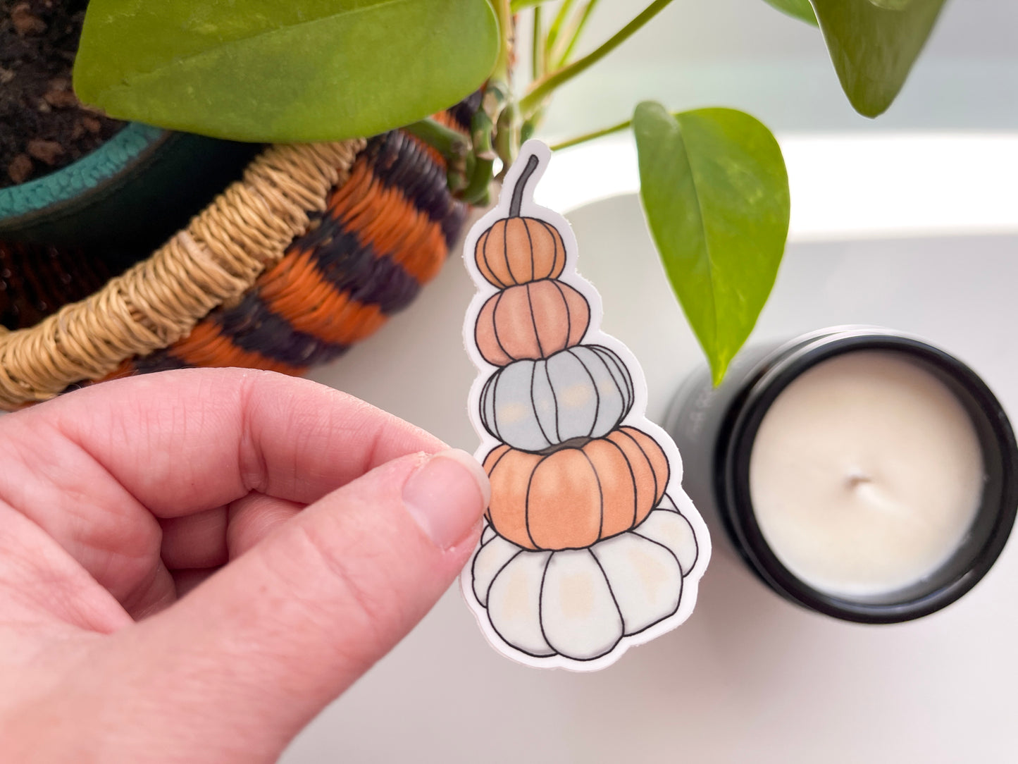 Pumpkin Stack Waterproof Sticker