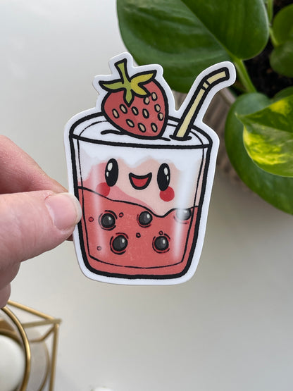 Kawaii Boba Tea Waterproof Sticker