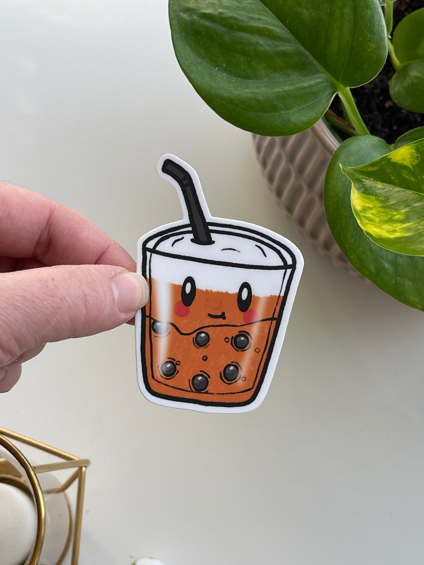 Kawaii Boba Tea Waterproof Sticker