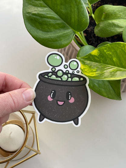 Caudrey the Cauldron Spooky Pals Waterproof Sticker