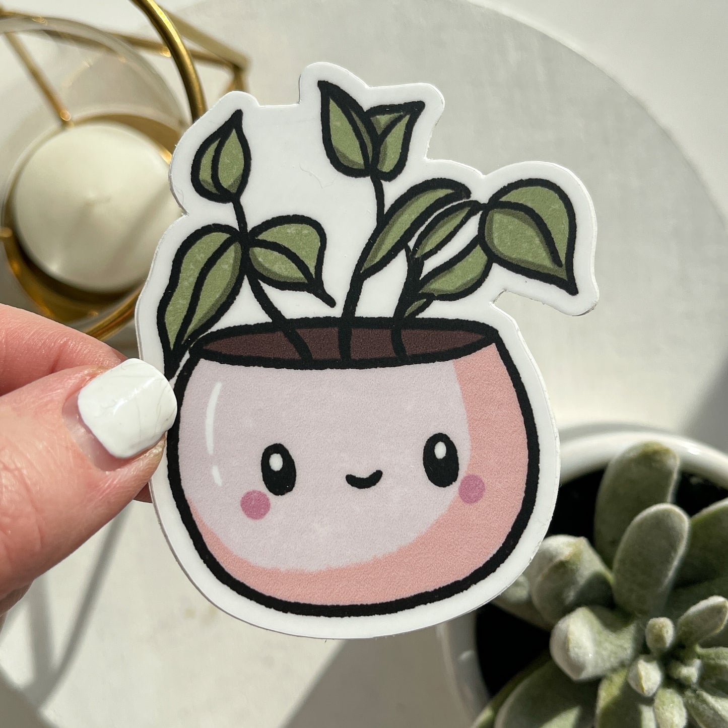 Pinky Plant Pals Waterproof Sticker