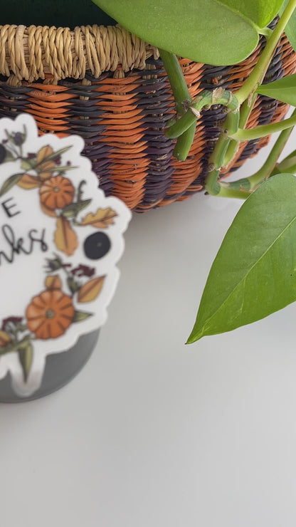 Clear Give Thanks Autumn Wreath Waterproof Sticker