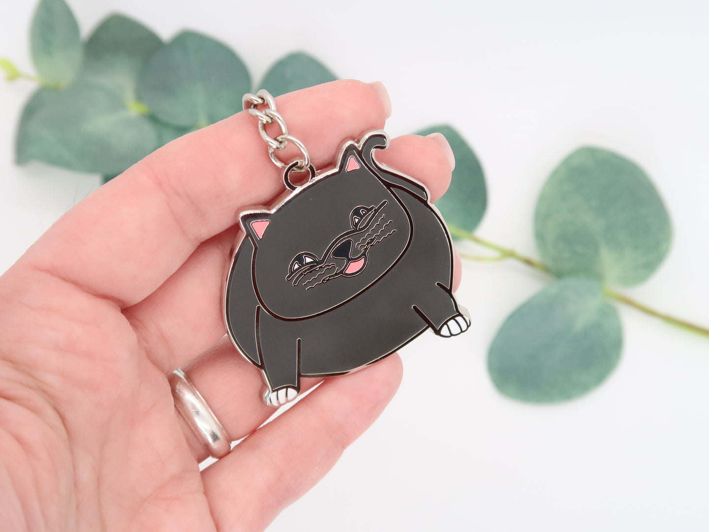 Chonky Kitty Enamel Keychain