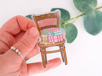 Book Chair CLEAR Waterproof Sticker
