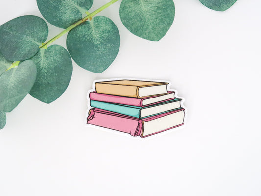 Book Stack Waterproof Sticker