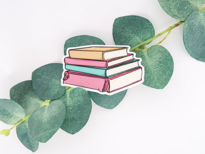 Book Stack Waterproof Sticker