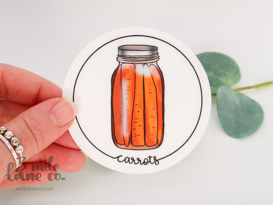 Jarred Carrots Waterproof Sticker