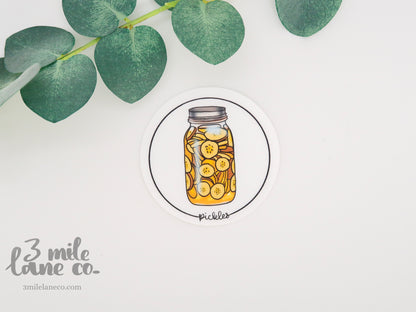 Jarred Pickles Waterproof Sticker