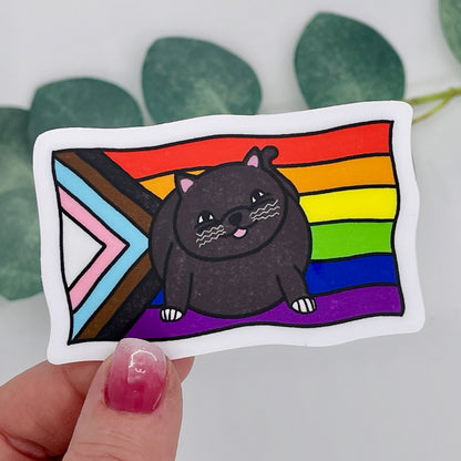Chonky Pride Kitty Waterproof Sticker