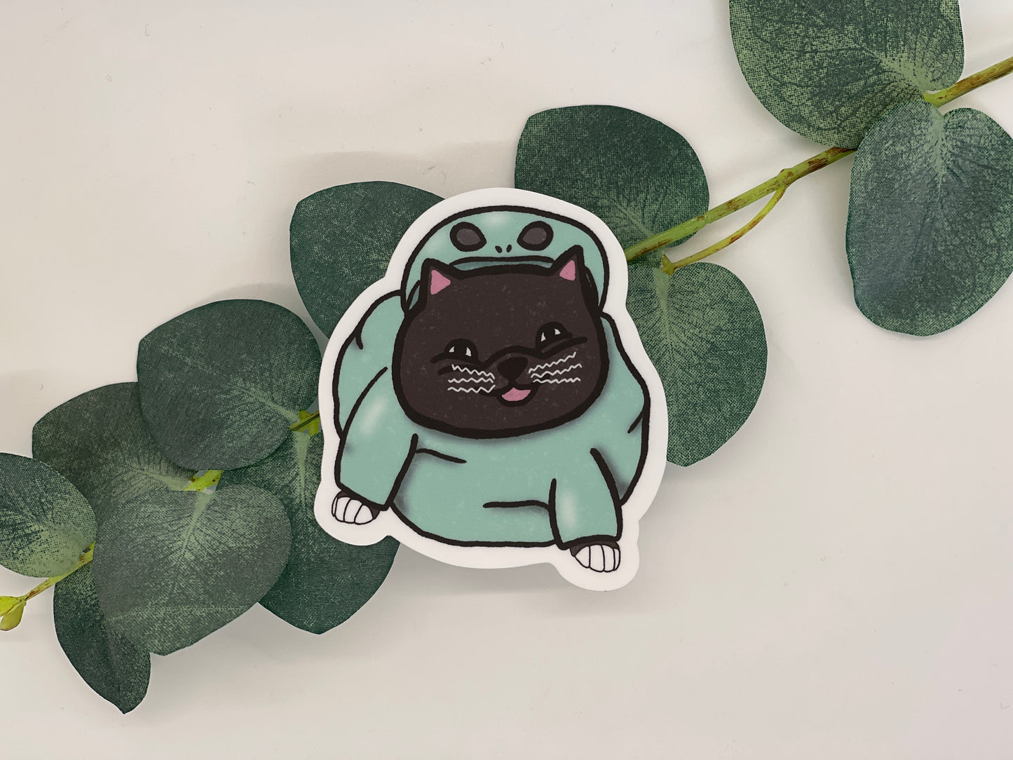 Chonky Alien Kitty Waterproof Sticker