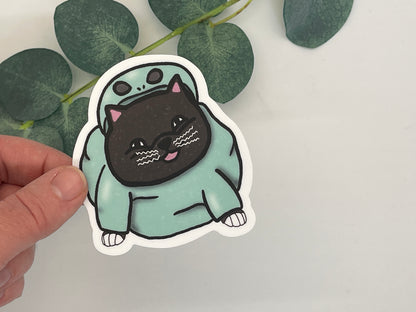 Chonky Alien Kitty Waterproof Sticker